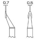ESCO(エスコ) 交換用こて先 0.7×2.0mm EA304AH-5用 EA304AH-504 電子機器工具・はんだ(4)