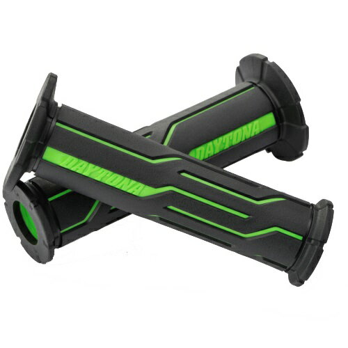 DAYTONA グリップ GRIPPY GRIP GG-D-LINE エンド貫通 φ22.2用 全長125mm ブラック/グリーン 98447 バイク
