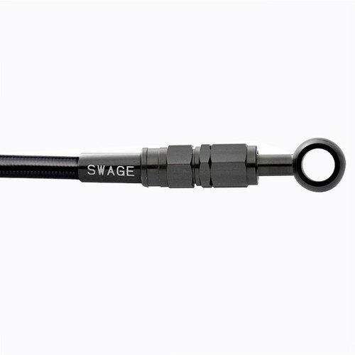 SWAGE-LINE(スウェッジライン) フロントホースキット ステンブラック/ブラック ZRX1200R/S/1100 97-08 BTFB684 バイク ブレーキホース