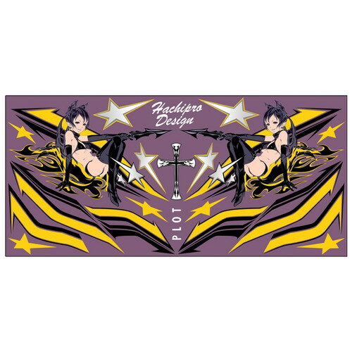 PLOT(プロト) デカール デビルプロトタン Y&P L 汎用 YEL&PPL Lサイズ PDK100YP-L バイク