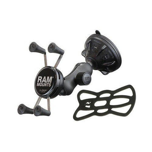 RAM MOUNTS Xグリップ&サクションベースセット スマートフォン用 テザー付 RAP-B-166-2-UN7U バイク ス..