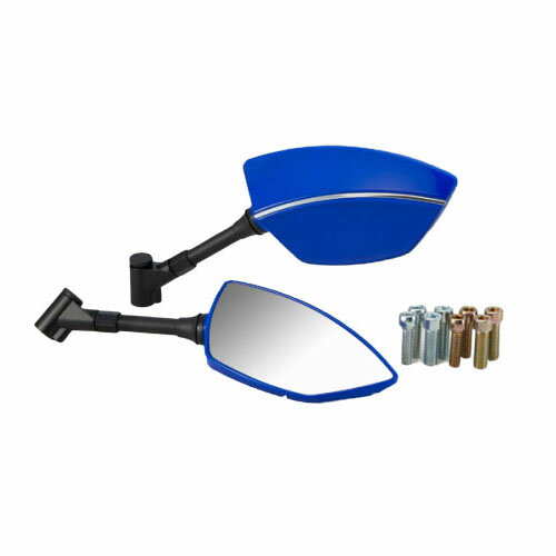 KIJIMA(キジマ) TECH09ミラー ミラーマウントタイプ ブルー(左右セット) 203-8083 バイク