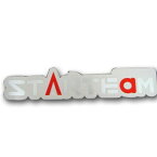 KN企画 バイク 外装 デカール・ステッカー・エンブレム STARTEAM ステッカー大 [シルバー/レッド] 230mm×45mm STARTEAM-STICK-01S