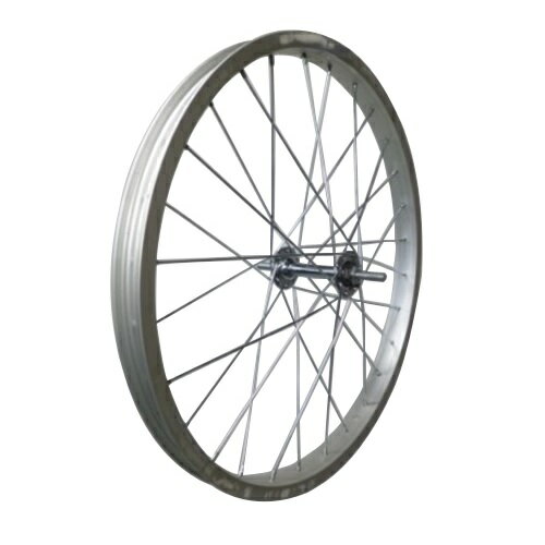 シキシマ 前輪 20×1.75 アルミリム シルバー 自転車 完組ホイール