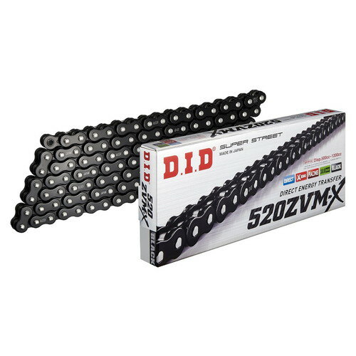 DID(大同工業) ZVM-Xシリーズチェーン 520ZVM-X-100L ZJ(カシメ) ブラック DID520ZVM-X-100ZJ B&B バイク