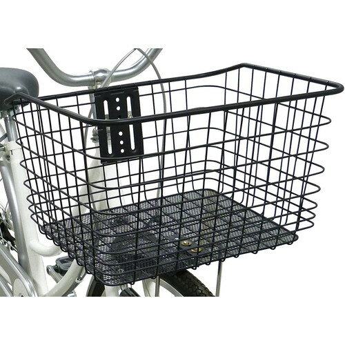 CAPTAIN STAG(キャプテンスタッグ) ワイヤーバスケット 前用 角型 BIG ブラック Y-5247 自転車 フロントバスケット・新聞・前カゴ(4)