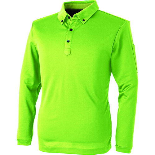 C’s CLUB(シーズクラブ) パフォーマンス長袖ポロシャツ イエローグリーン 3L 1110 作業 安全 保安 作業服