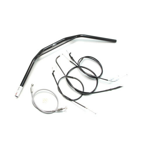 HURRICANE トラッカーHIGH ブリッジ付 ハンドルセット ブラック H709-031B バイク ハンドルバー