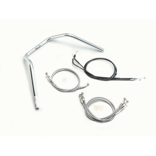 HURRICANE 200アップ3型プルバック ハンドルセット クロームメッキ H002-013C バイク ハンドルバー