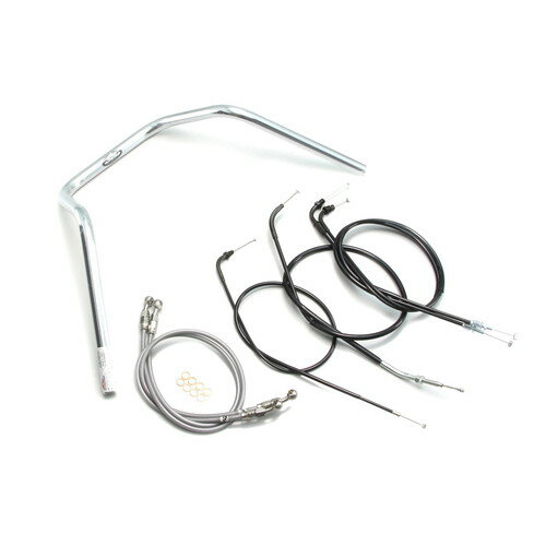 HURRICANE 200アップ3型プルバック ハンドルセット クロームメッキ H010-013C バイク ハンドルバー