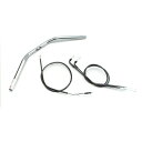 HURRICANE(ハリケーン) フラットコンチ2型 ハンドルセット クロームメッキ H016-062C バイク ハンドルバー
