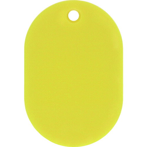日本緑十字社 作業・保安用品 小判札(無地札) 黄 45×30mm スチロール樹脂