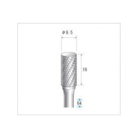 ナカニシ 超硬カッター 円筒(ダブルカット) 刃径9.5mm 刃長19mm グラインダー用