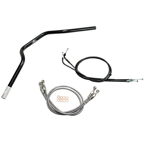 HURRICANE ヨーロピアン3型 ハンドルセット ブラック H038-072B バイク ハンドルバー