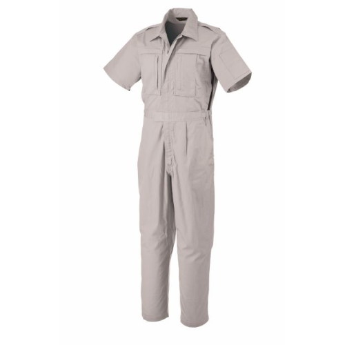 アサヒ産業(アサヒサンギョウ) 半袖ツナギ服 グレー 4L CA-8700 作業 安全 保安 つなぎ・ツナギ