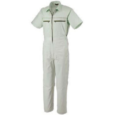 アサヒ産業(アサヒサンギョウ) 半袖ツナギ服 アースグリーン 5L 210 作業 安全 保安 つなぎ・ツナギ