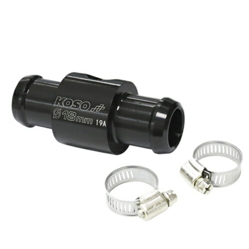 KOSO(コーソー) 水冷ジョイント 18mm 1/8 センサーなし ブラック KS-MO-WA18-BK バイク オイルクーラー..