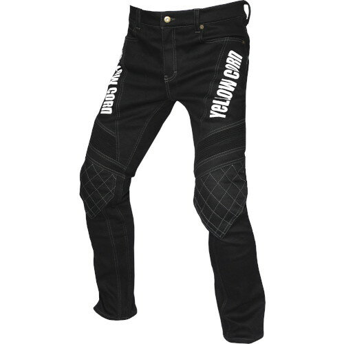 YeLLOWCORN(イエローコーン) YRP-101 ライディングストレッチデニムパンツ ブラック/アイボリー 34インチ バイク