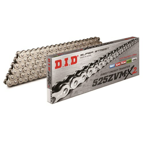 DID(大同工業) ZVM-X2シリーズチェーン 525ZVM-X2-112L ZJ(カシメ) シルバー DID525ZVM-X2-112ZJ S&S バイク