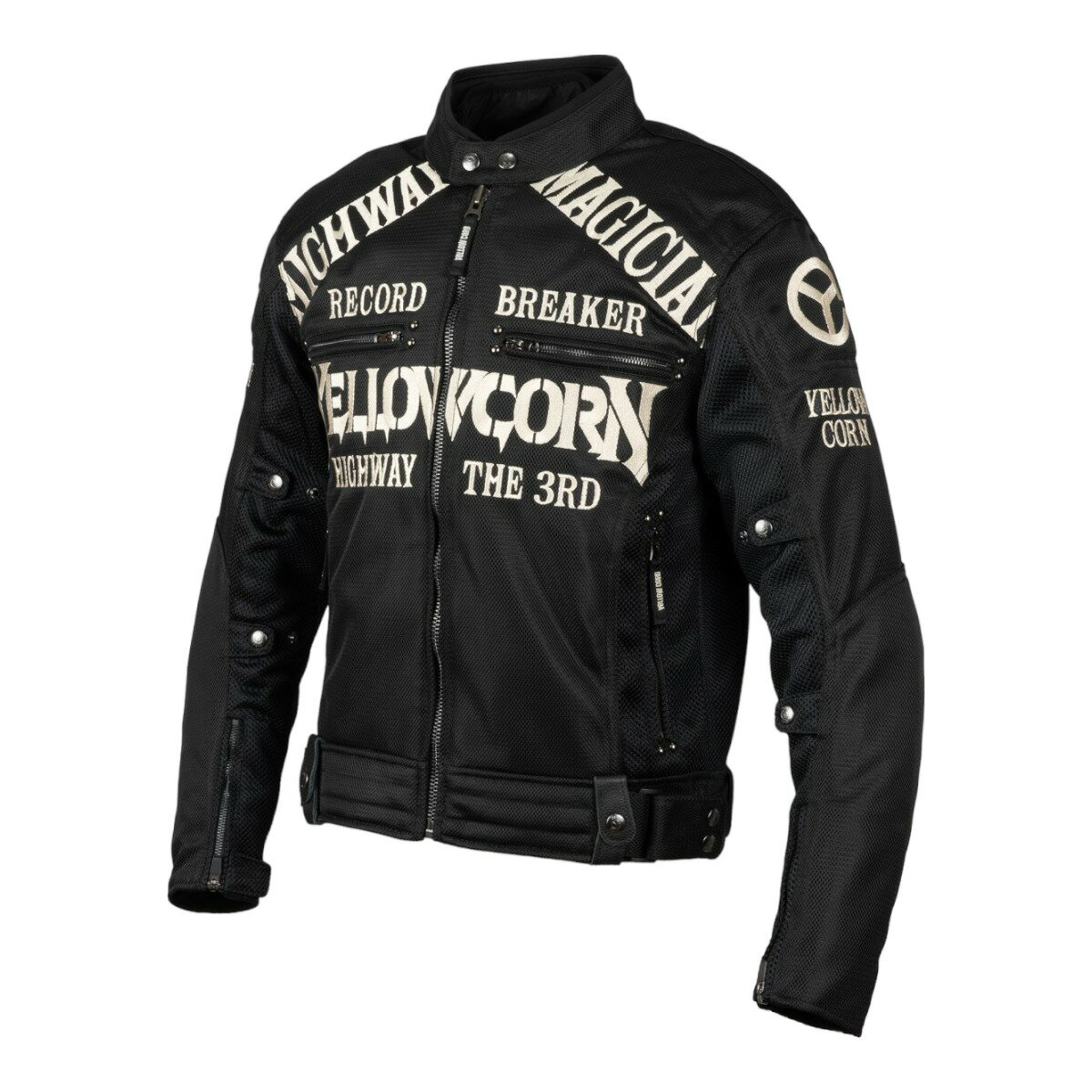 YeLLOWCORN(イエローコーン) YB-3105 メッシュジャケット ブラック/アイボリー 3L バイク(2)