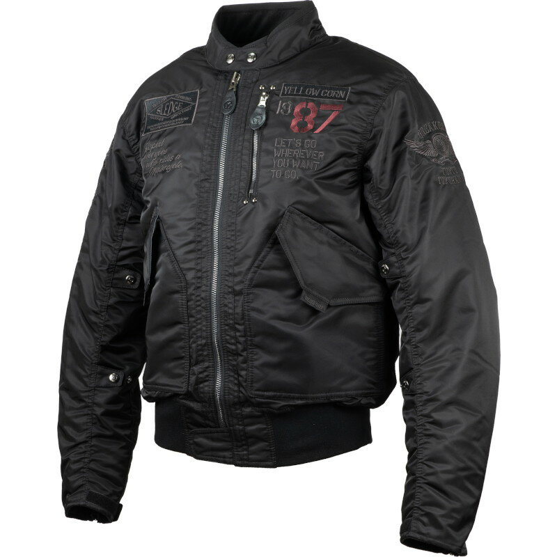 YeLLOWCORN(イエローコーン) YB-3302 ウィンタージャケット ブラック/ガンメタル LL バイク(2)