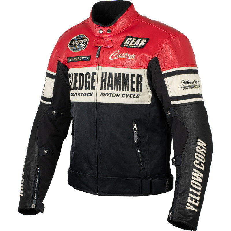 YeLLOWCORN(イエローコーン) BB-3304 ウィンタージャケット ブラック/レッド 3L バイク