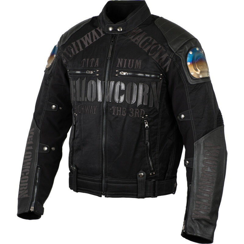 YeLLOWCORN(イエローコーン) YB-3309 チタニウムウィンタージャケット ブラック/ガンメタル M バイク(2)