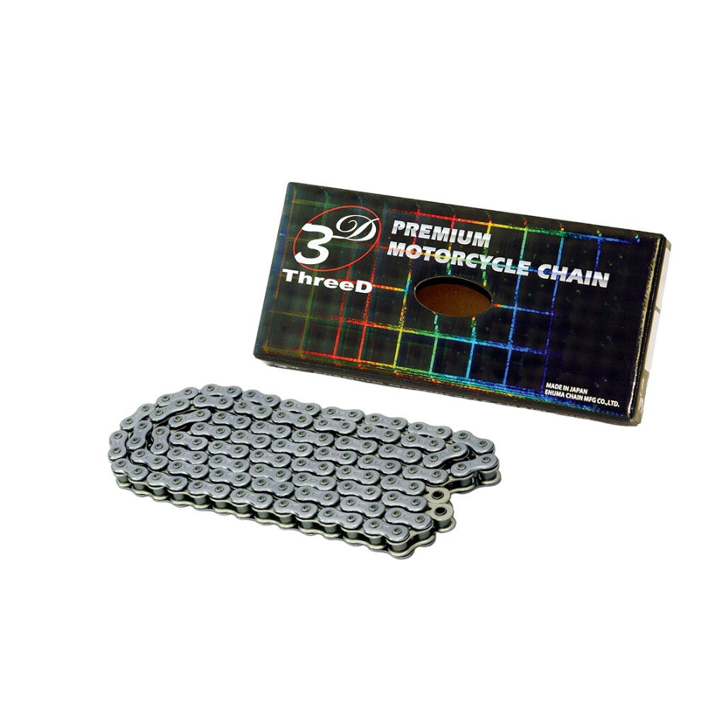 EKチェーン(江沼チェーン) ThreeD レーシングシリーズ 520SM-136L シルバー MLJ(カシメジョイント) 520SM(CR)-136L-MLJ バイク チェーン(2)