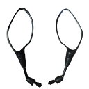 MIRAX(ミラックス) バイク ミラー 左右セット 10mm 正ネジ ブラック 汎用 原付 スクーター 大型バイク