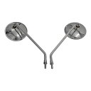 MIRAX(ミラックス) バイク ミラー 丸型ミラー 左右セット 8mm 正ネジ メッキ ホンダ スズキ 原付 スクーター 大型バイク MIRAX25