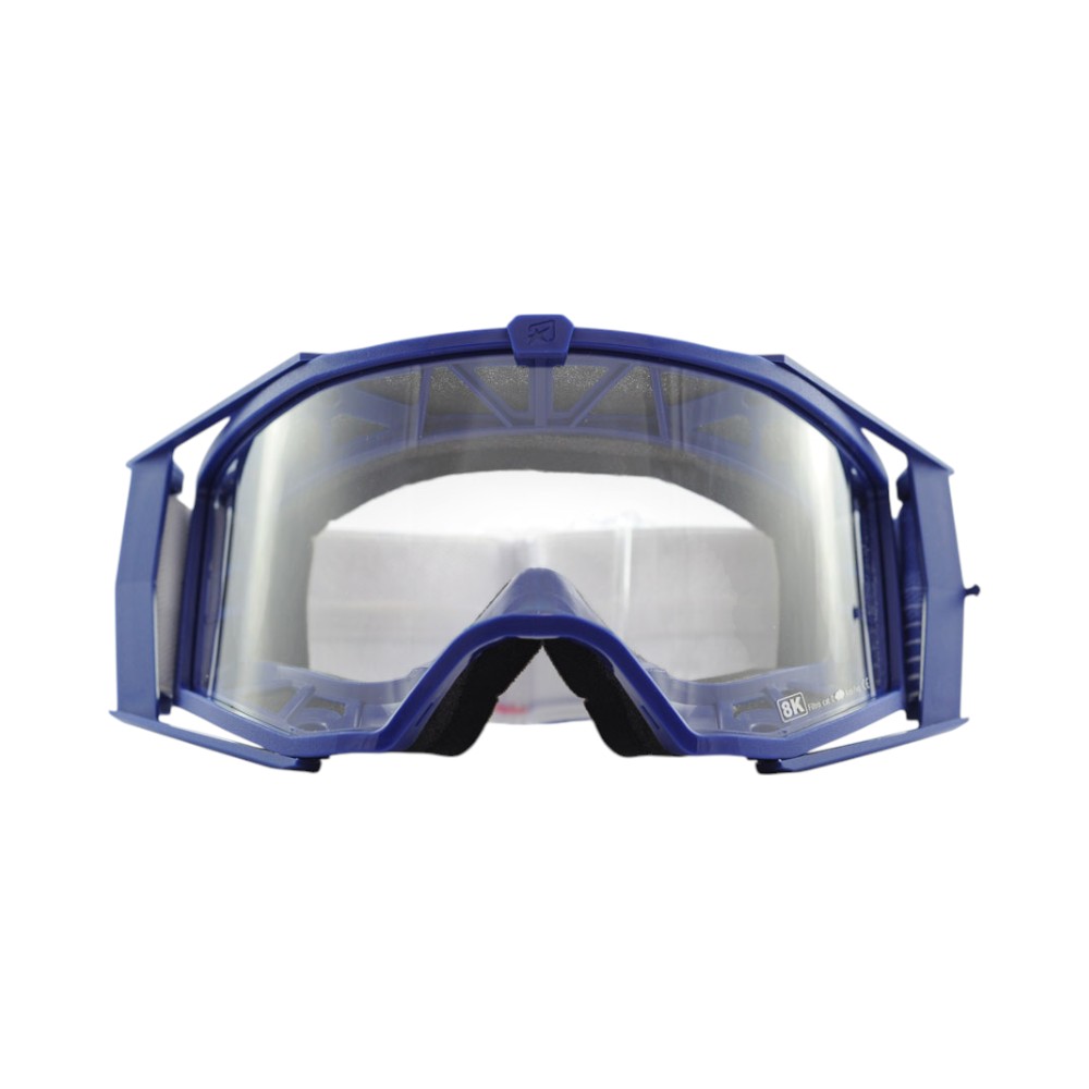 ariete 8K ユーロフィット ゴーグル シングルクリアレンズ ネイビーブルー/ブルー オフロードゴーグル バイク
