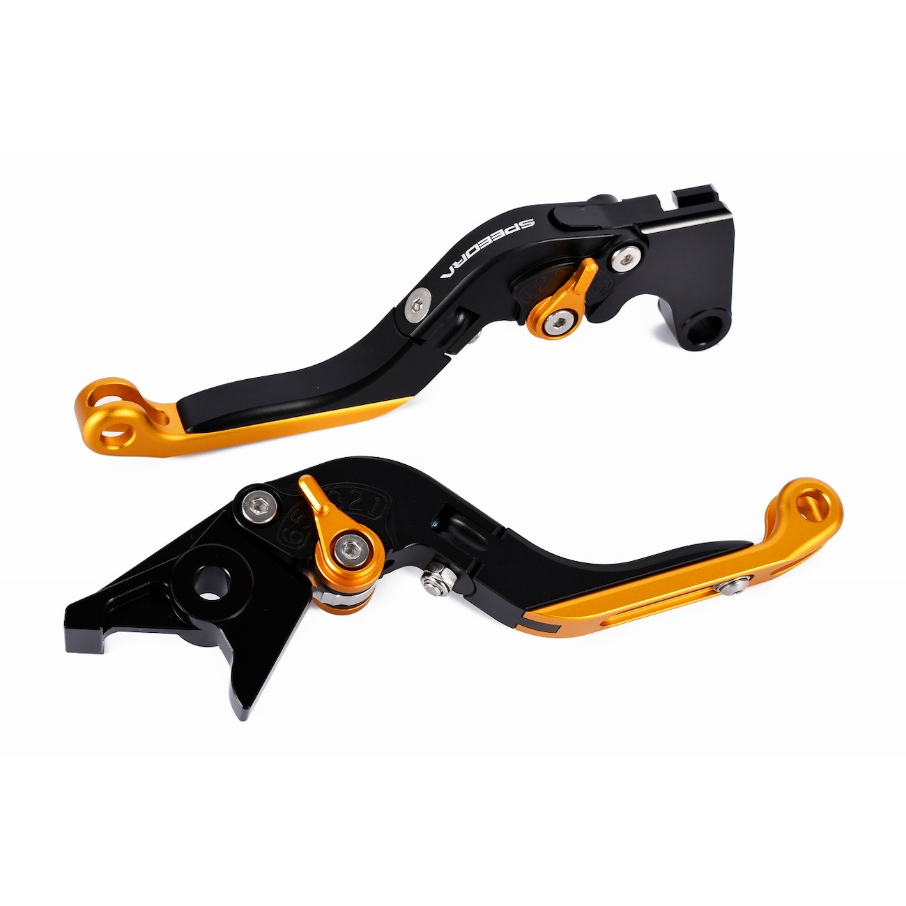 SPEEDRA アジャストレバー 可倒延長式(レバー/マットブラック アジャスター/マットゴールド エクステンション/マットレッド) LVGM084BK-GDRD バイク