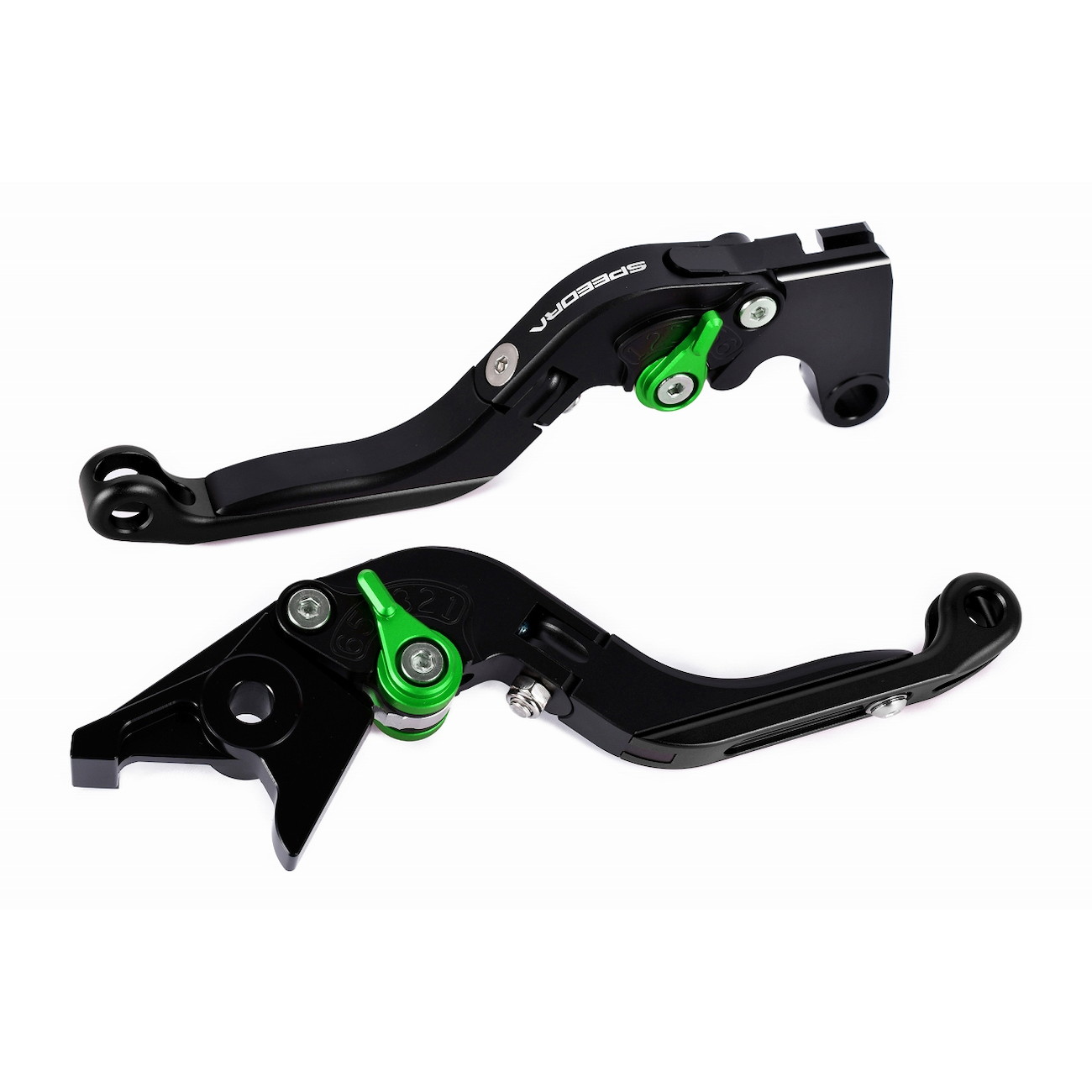 SPEEDRA アジャストレバー 可倒延長式(レバー/マットブラック アジャスター/マットグリーン エクステンション/マットゴールド) LVGM089BK-GNGD バイク