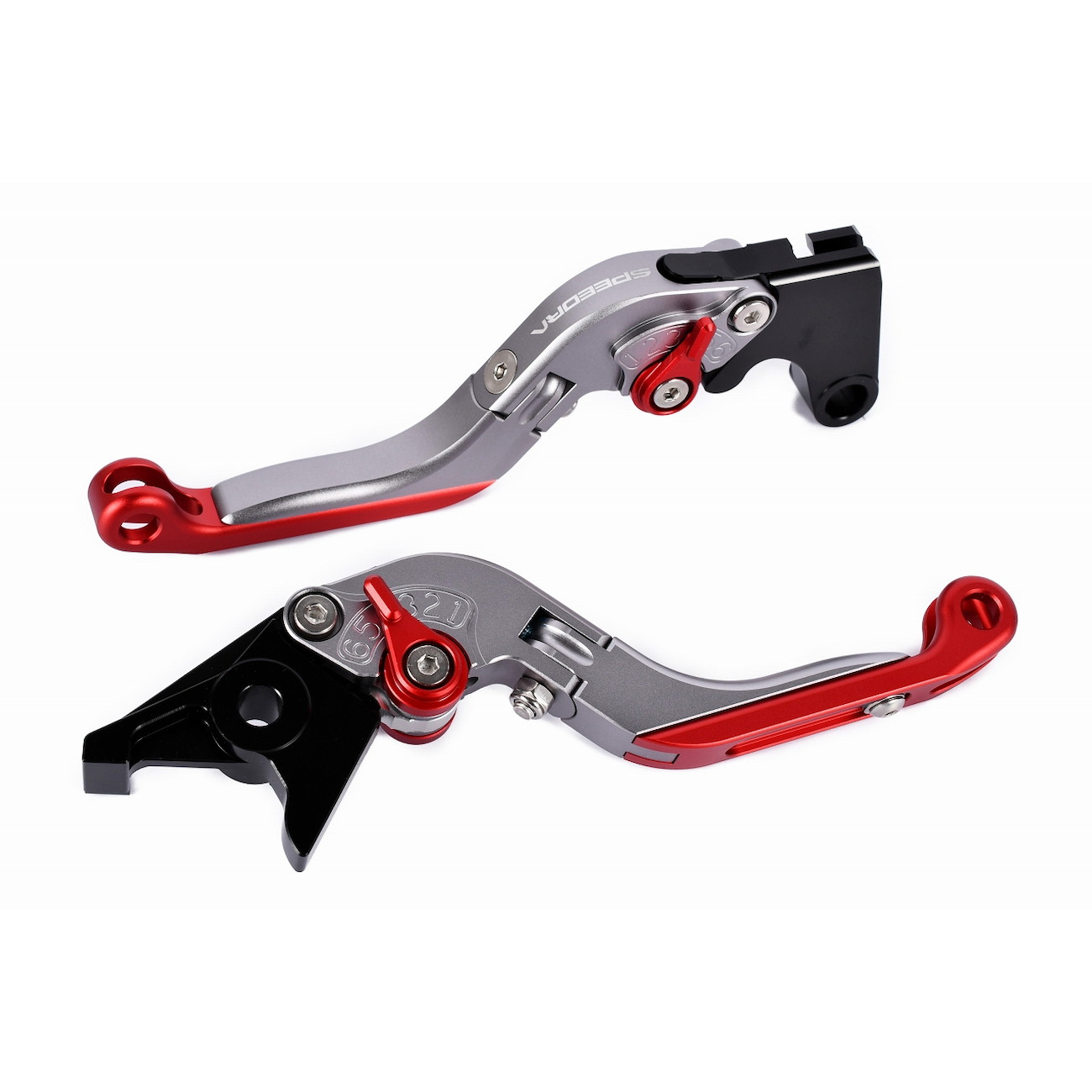 SPEEDRA アジャストレバー 可倒延長式(レバー/マットチタン アジャスター/マットレッド エクステンショ..