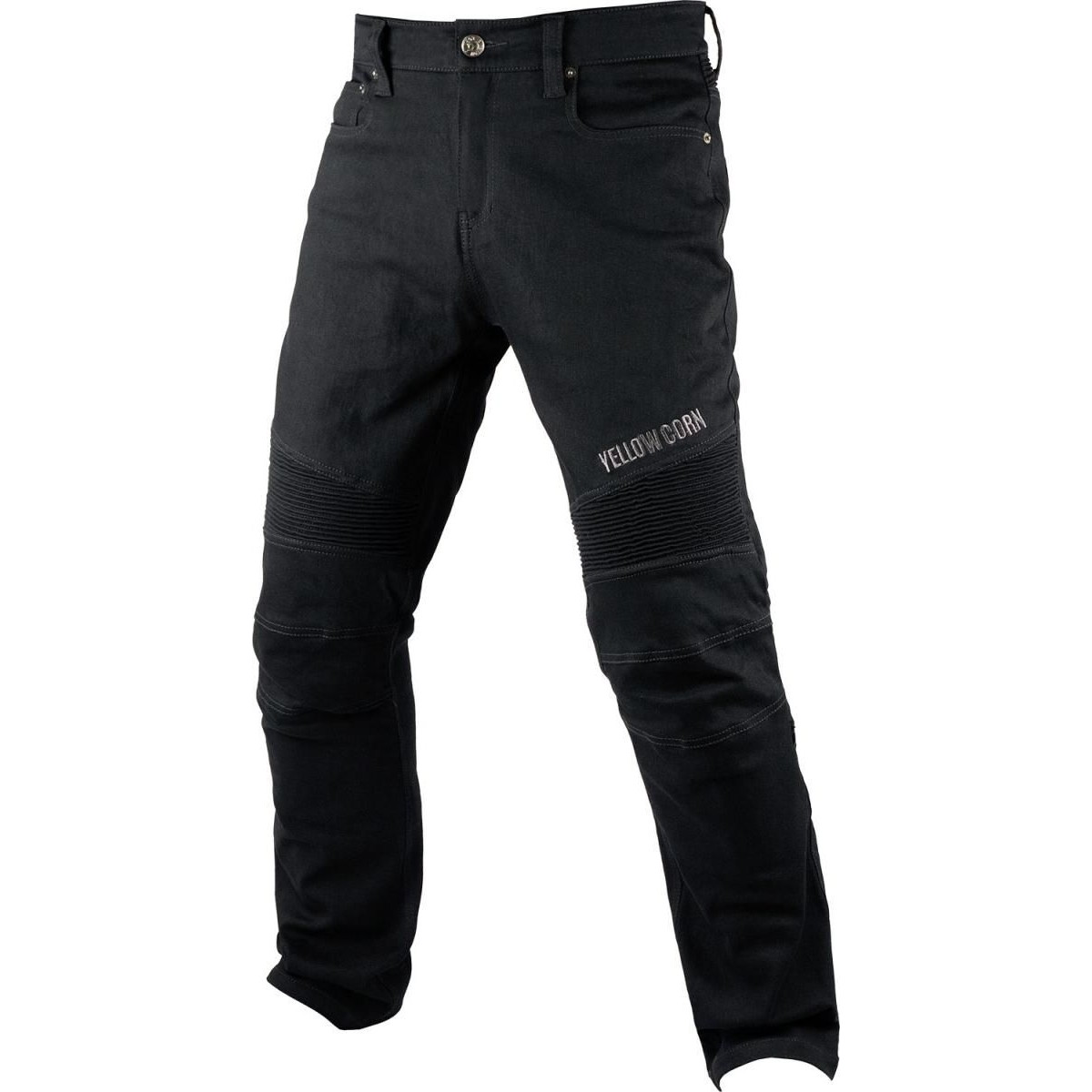 YeLLOWCORN YRP-103 プロテクトストレッチパンツ ブラック/ブラック 30インチ バイク