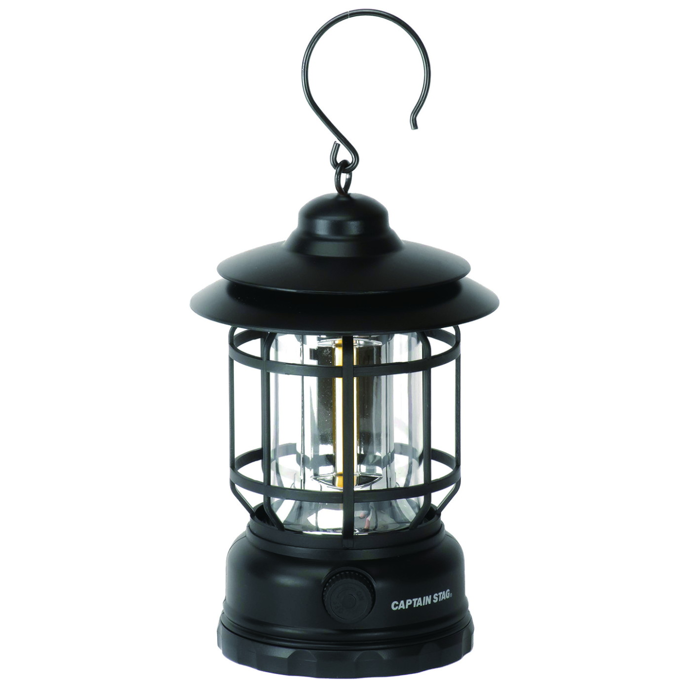 キャプテンスタッグ アンティーク 暖色COBランタン ブラック UK-4078 アウトドア用品