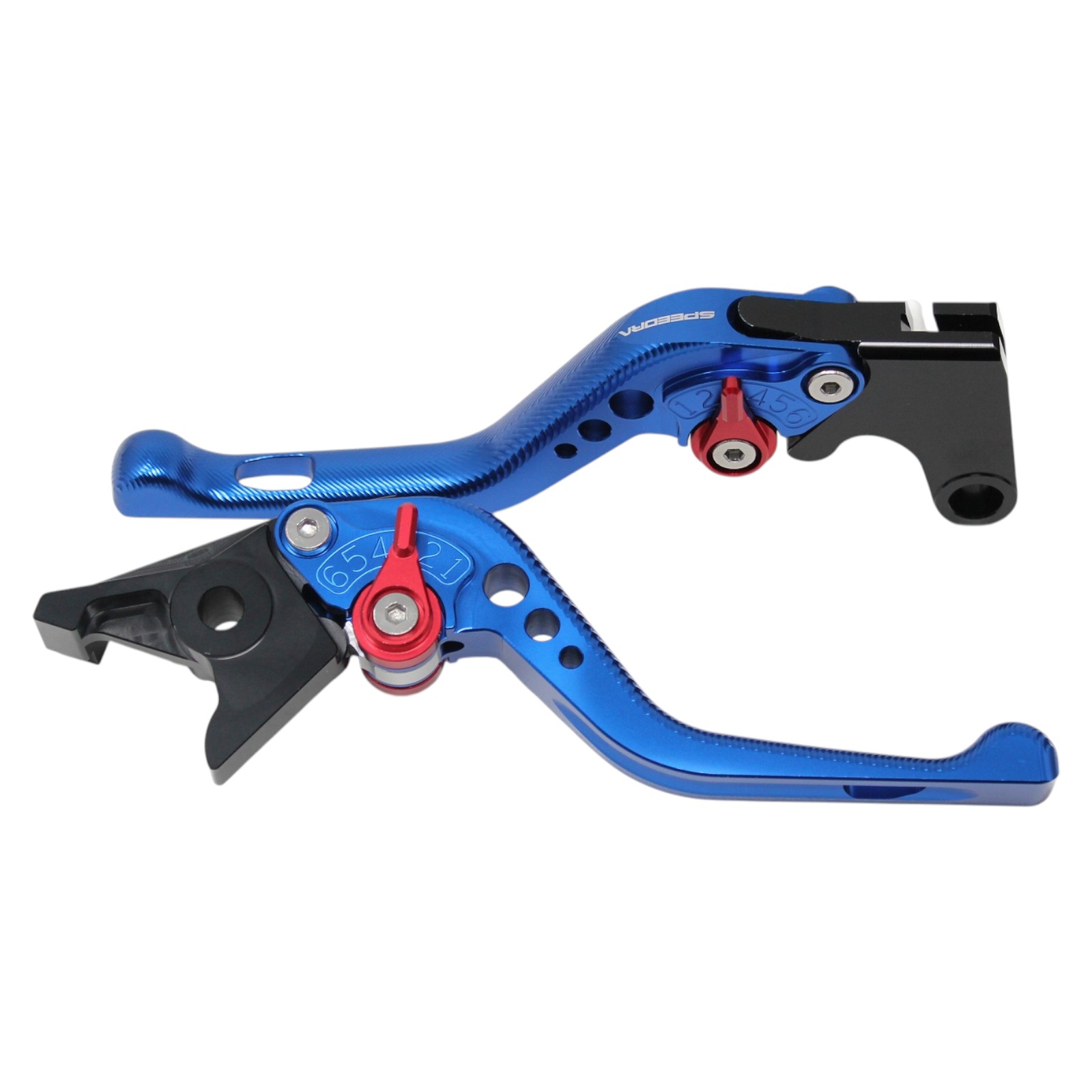 SPEEDRA アジャストレバー 3Dショート(レバー/ブルー アジャスター/グリーン) YAMAHA用 LVFG091BE-GN バイク(2)