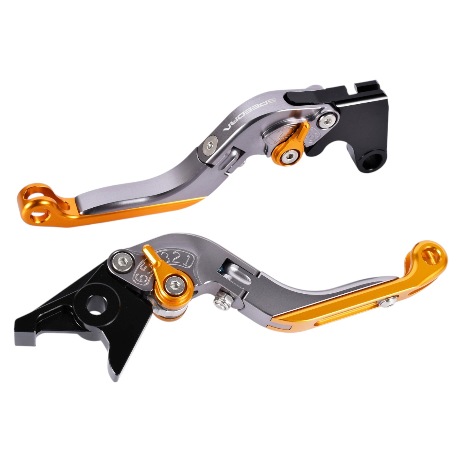 SPEEDRA アジャストレバー 可倒延長式(レバー/チタン アジャスター/ゴールド エクステンション/レッド)..