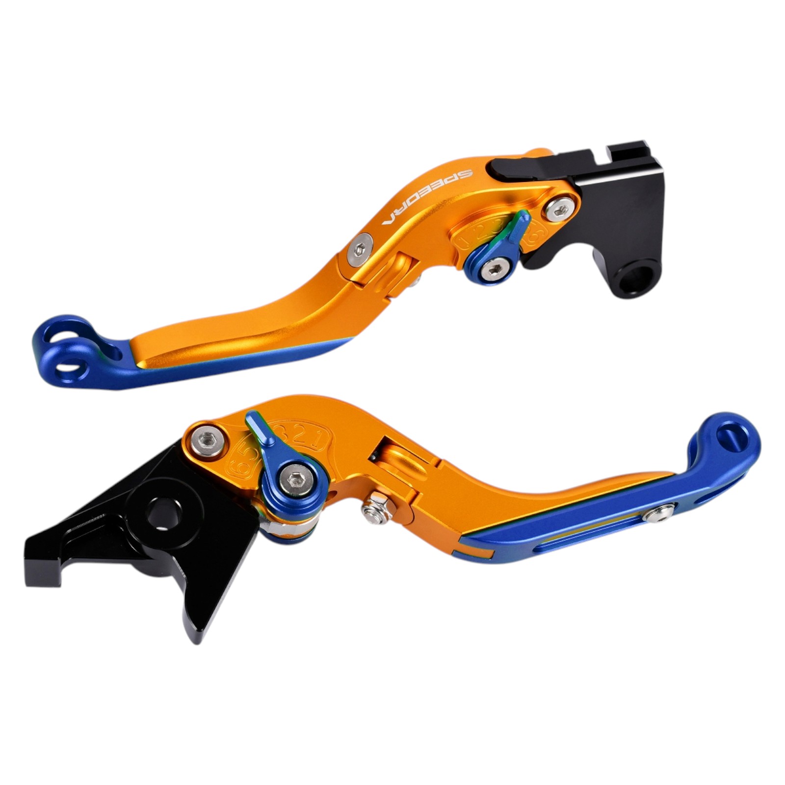 SPEEDRA アジャストレバー 可倒延長式(レバー/マットゴールド アジャスター/マットブルー エクステンション/マットチタン) YAMAHA用 LVGM091GD-BETM バイク