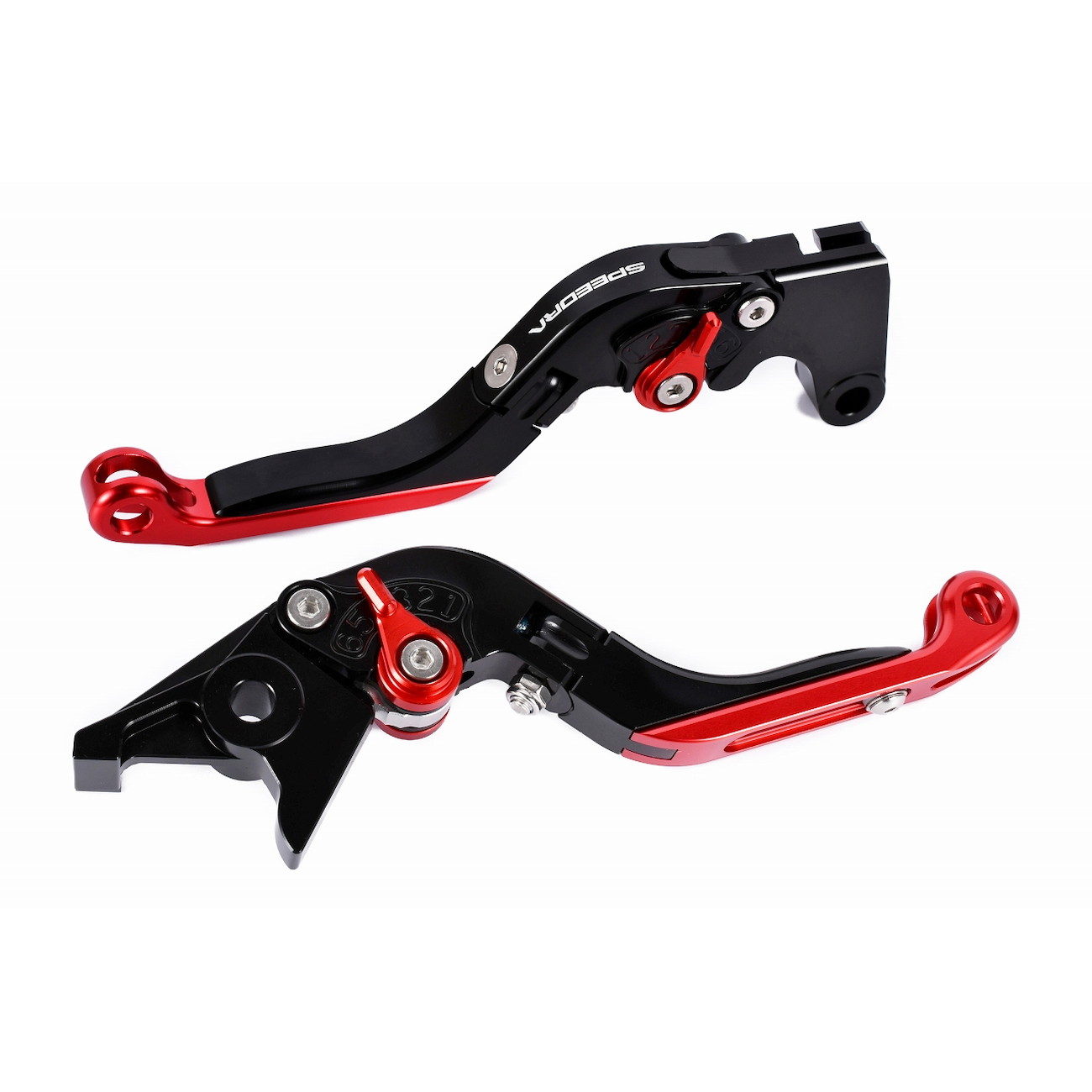 SPEEDRA アジャストレバー 可倒延長式(レバー/ブラック アジャスター/レッド エクステンション/シルバー) LVGG090BK-RDSR バイク(2)