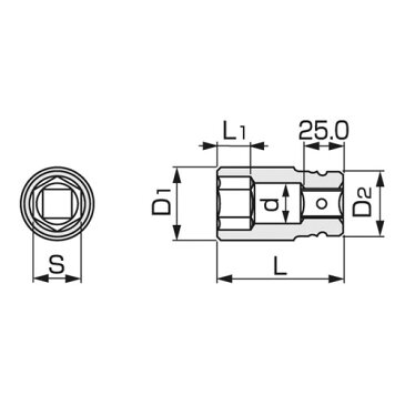 取寄 6NV-24L 6NV-24L インパクトロングソケット TONE(トネ) 1個