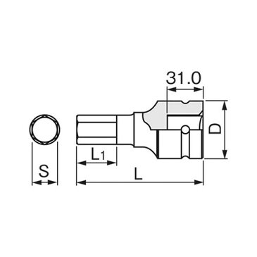 取寄 8AH-36 8AH-36 インパクトヘキサゴンソケット TONE(トネ) 1個