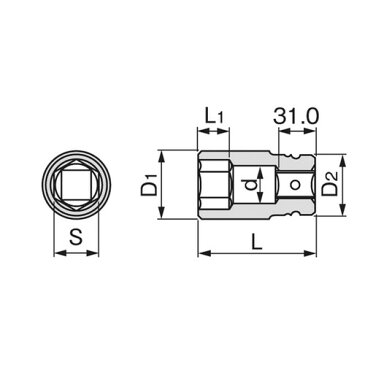 取寄 8NV-24L 8NV-24L インパクトロングソケット TONE(トネ) 1個