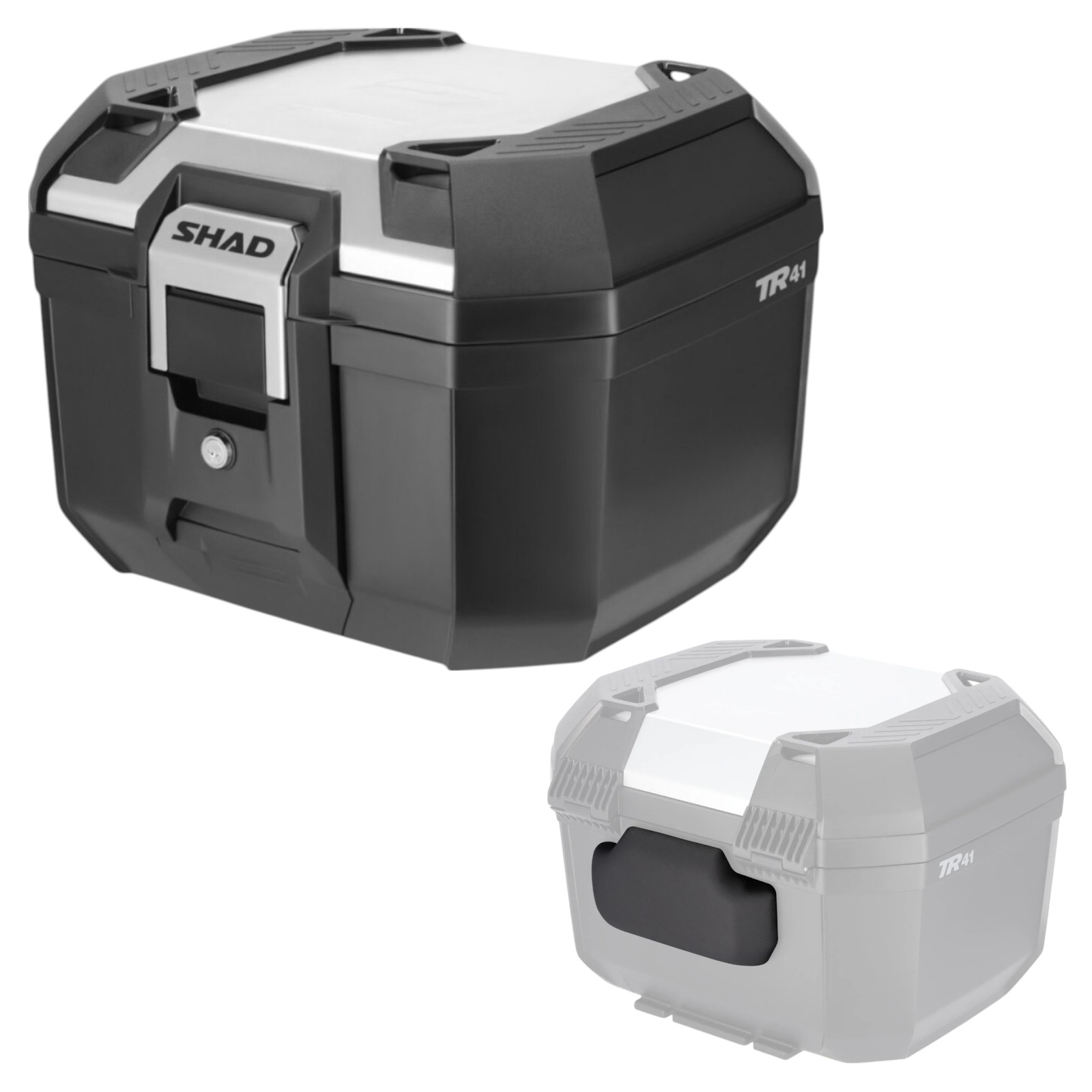 SHAD(シャッド) 【セット品】TR41 トップケース アルミパネル バックレスト セット バイク