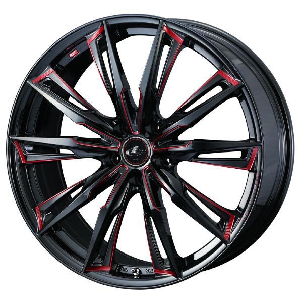 Weds LEONIS GX 19インチ 5H PCD114.3 8.0J +35 BK/SC(RED) 4本 39387