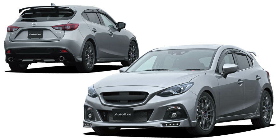 オートエクゼ アクセラ BM・BY 前期 フロントバンパー&グリル（LEDデイタイムランプ付属） MBM2E00