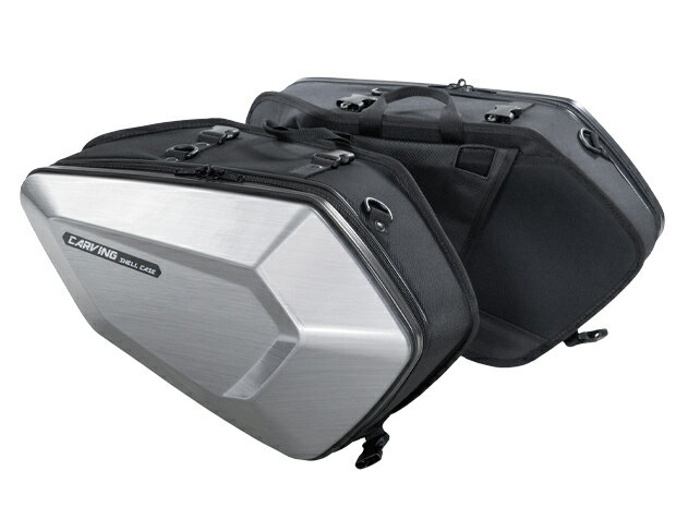 TANAX タナックス カービングシェルケース (ヘアラインシルバー) MFK-273