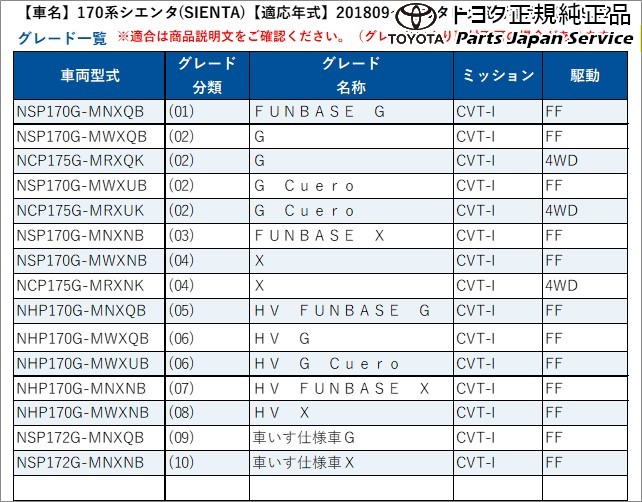 170系シエンタ 大型アームレスト 0822C-52030 トヨタ NSP170G NCP175G NHP170G NSP172G 170SIENTA TOYOTA