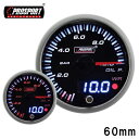 車 油圧計 メーター 60パイ PROSPORT プロスポーツ デジタル アナログ同時表示 ワーニング機能付 カスタム パーツ