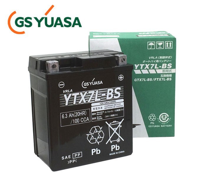GSYUASA（GSユアサ） YTX7L-BS VRLA（制御弁式）バイク用バッテリー